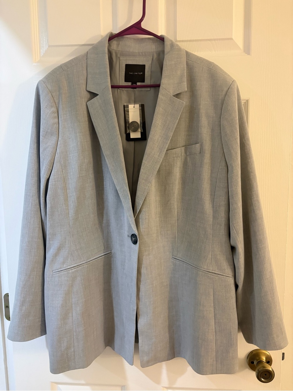 The Limited Light Gray Women's Single-Button Blazer
